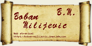 Boban Milijević vizit kartica